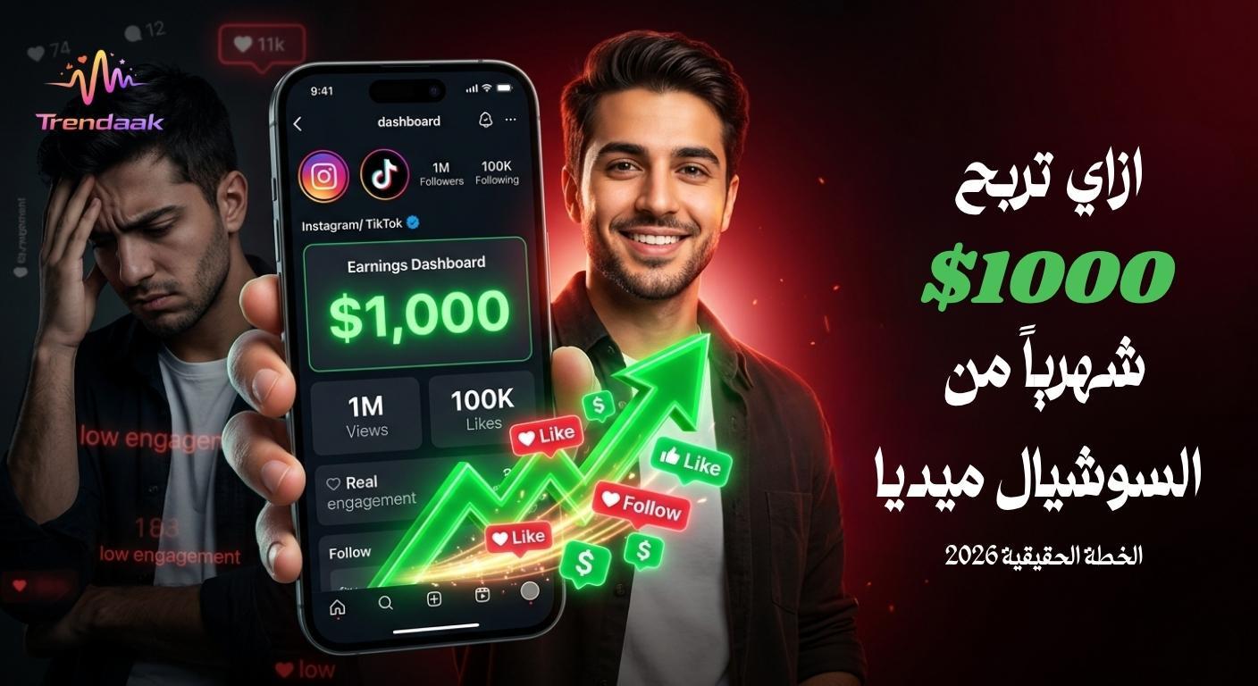 الربح من السوشيال ميديا وتحقيق 1000 دولار شهريًا مع نمو المتابعين والتفاعل