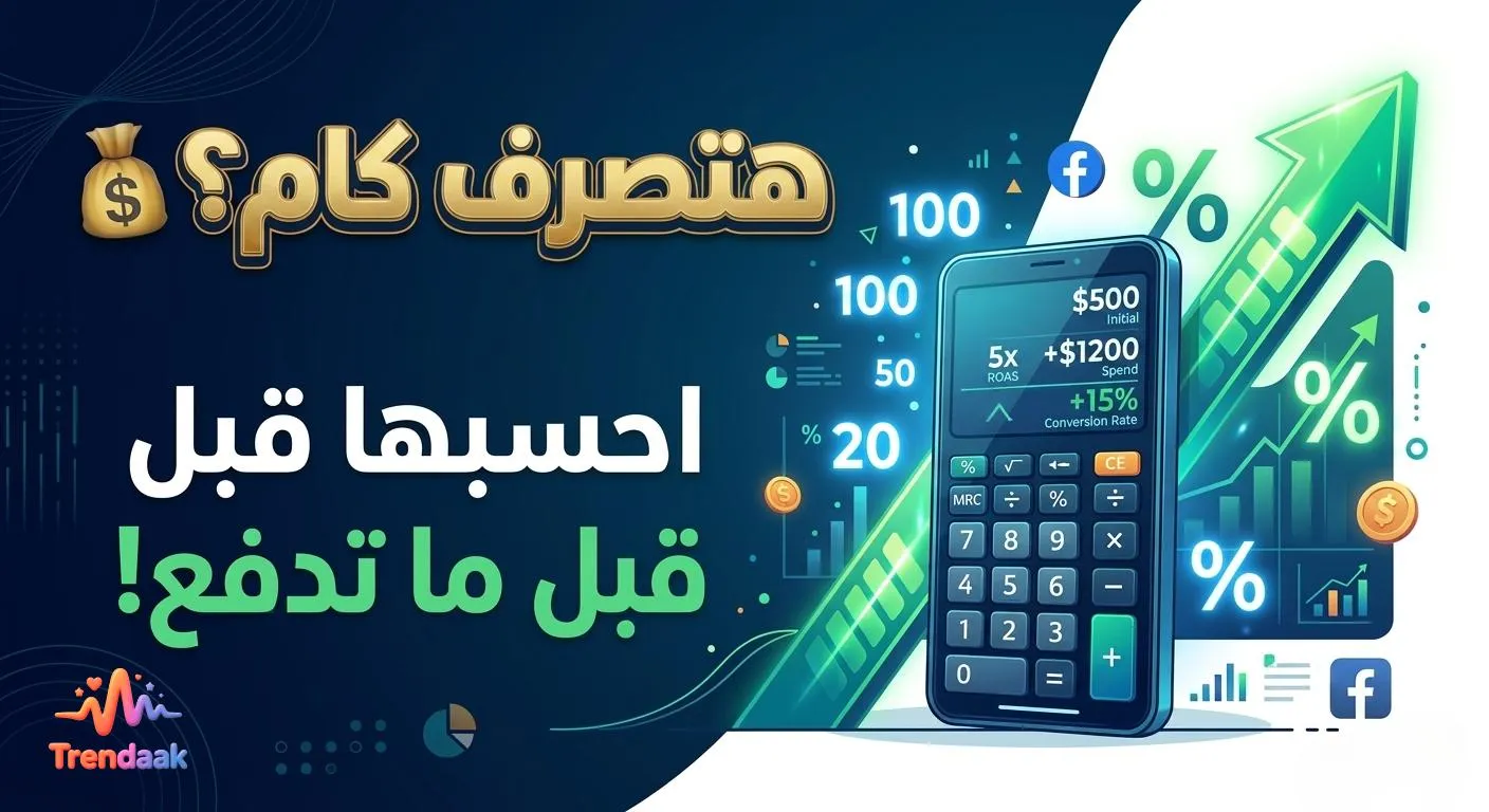 حاسبة ميزانية إعلان فيسبوك 2026 مع مثال حساب CPA والربح