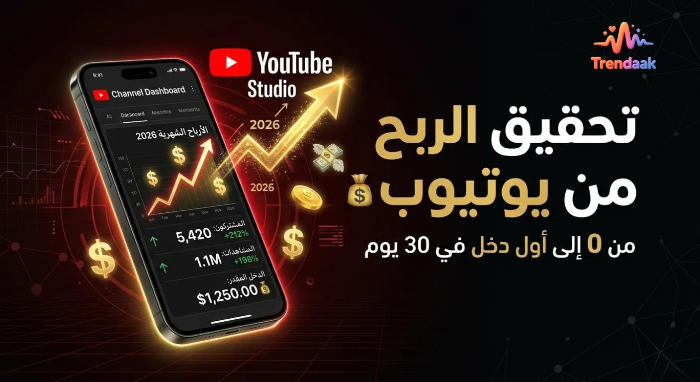 تحقيق الربح من يوتيوب 2026 خطوة بخطوة