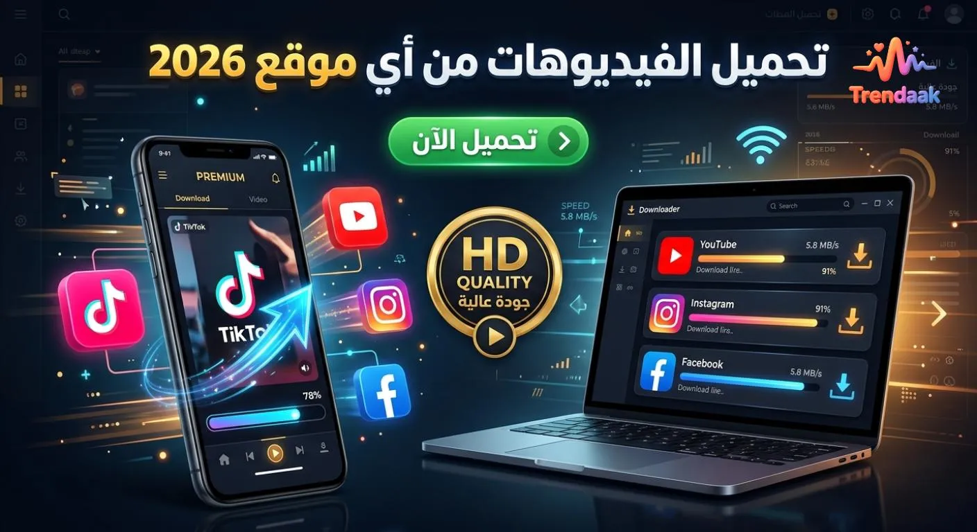 تحميل الفيديوهات من أي موقع 2026 أداة مجانية سريعة بجودة HD