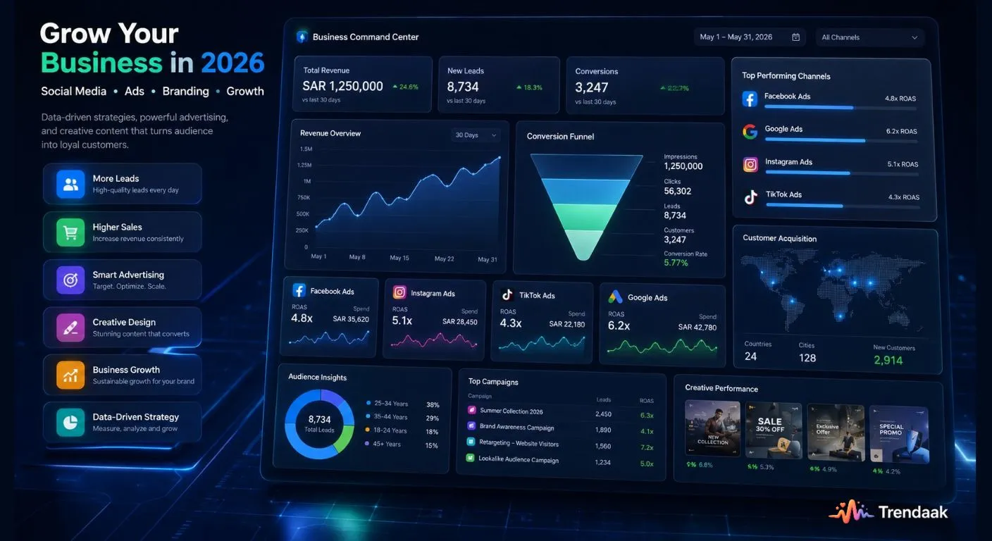 How to grow your business using social media with Facebook Ads, Instagram, TikTok and Google Ads marketing strategy in 2026
